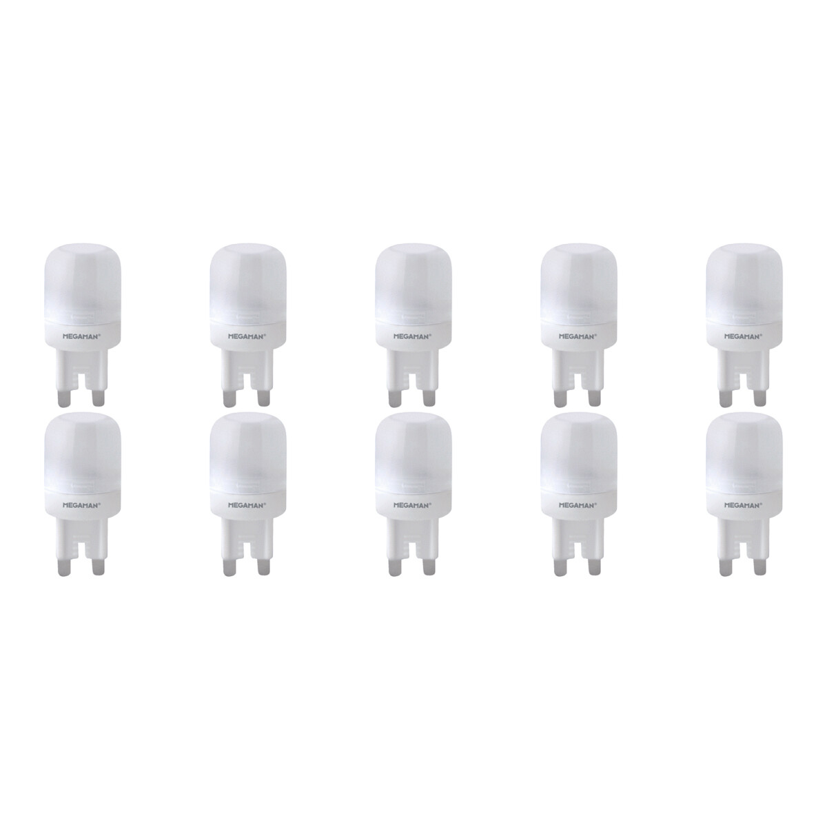 MEGAMAN - Pack de 10 Lampes LED - Strimo - Douille G9 - 3W - Blanc Chaud 2800K - Dimmable | Remplace 18W