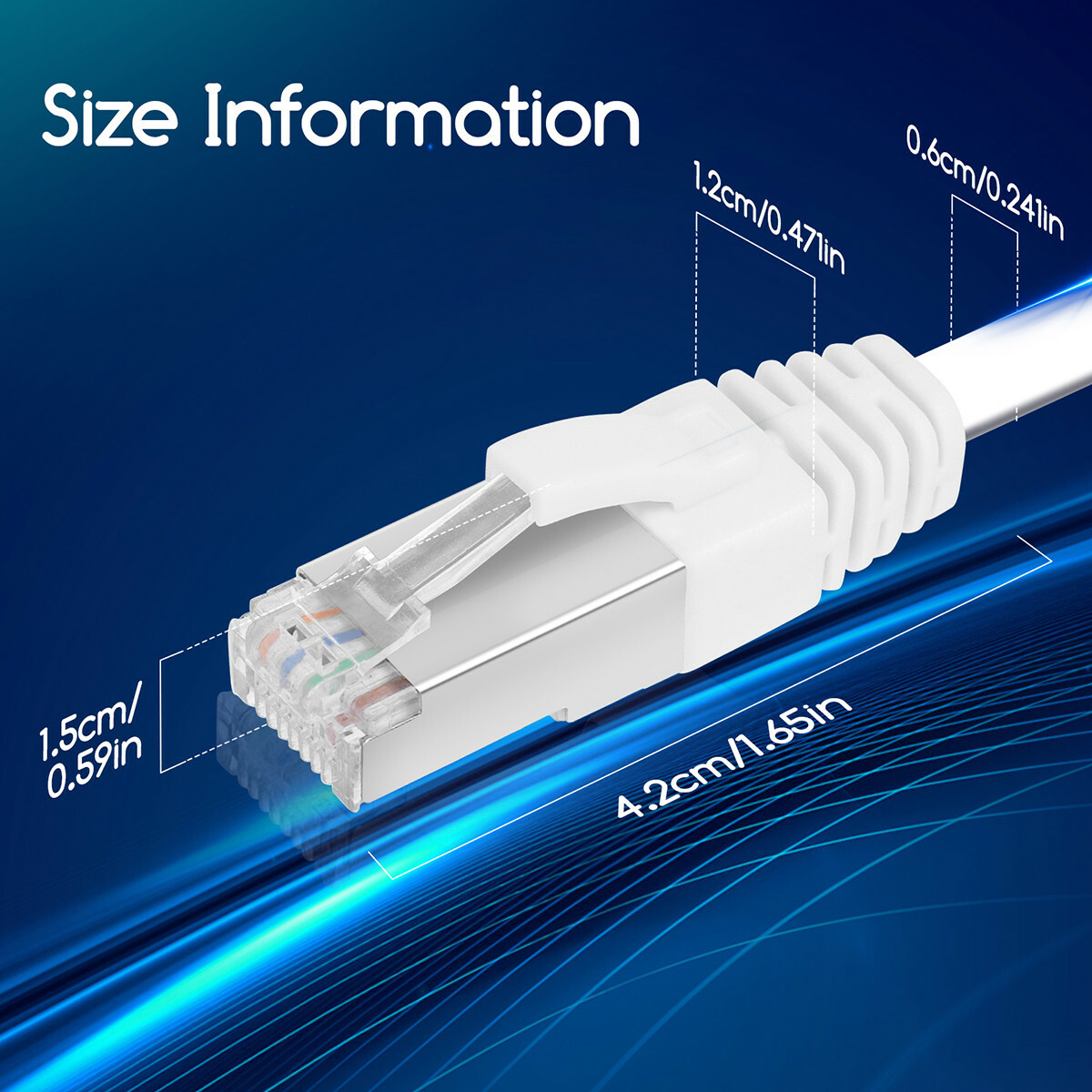 Câble Ethernet - Câble Internet - Câble de Raccordement - Aigi Hatro - Câble UTP Cat7 RJ45 - 1.5 Mètre - Cuivre - Blanc