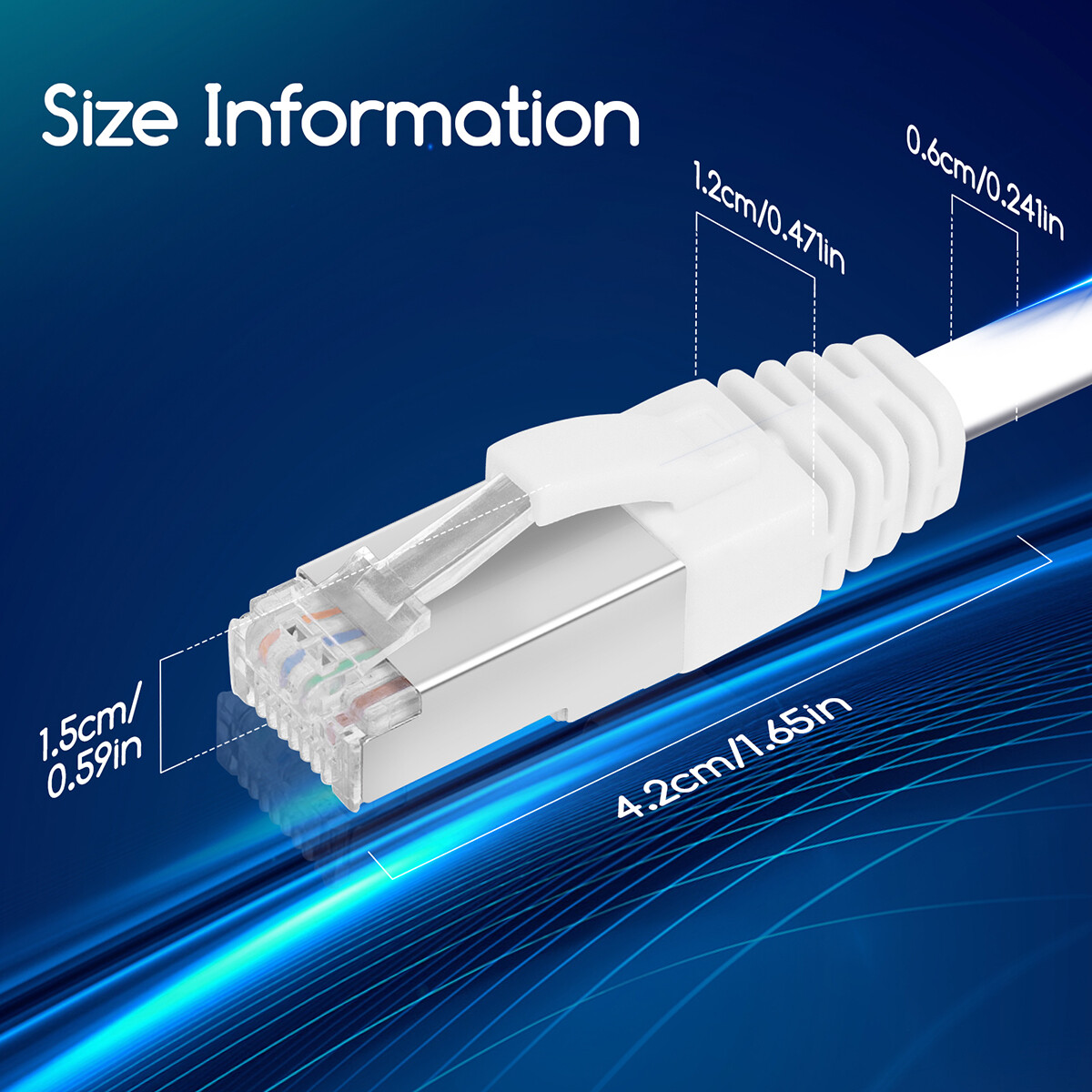 Câble Ethernet - Câble Internet - Câble de Raccordement - Aigi Hatro - Câble UTP Cat7 RJ45 - 3 Mètres - Cuivre - Blanc