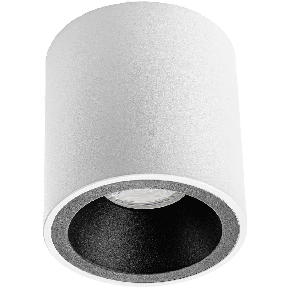 Spot de Plafond 10 Pack - Pragmi Cliron Pro - Douille GU10 - En Saillie Rond - Mat Blanc/Noir - Aluminium - Encastré - Ø90mm