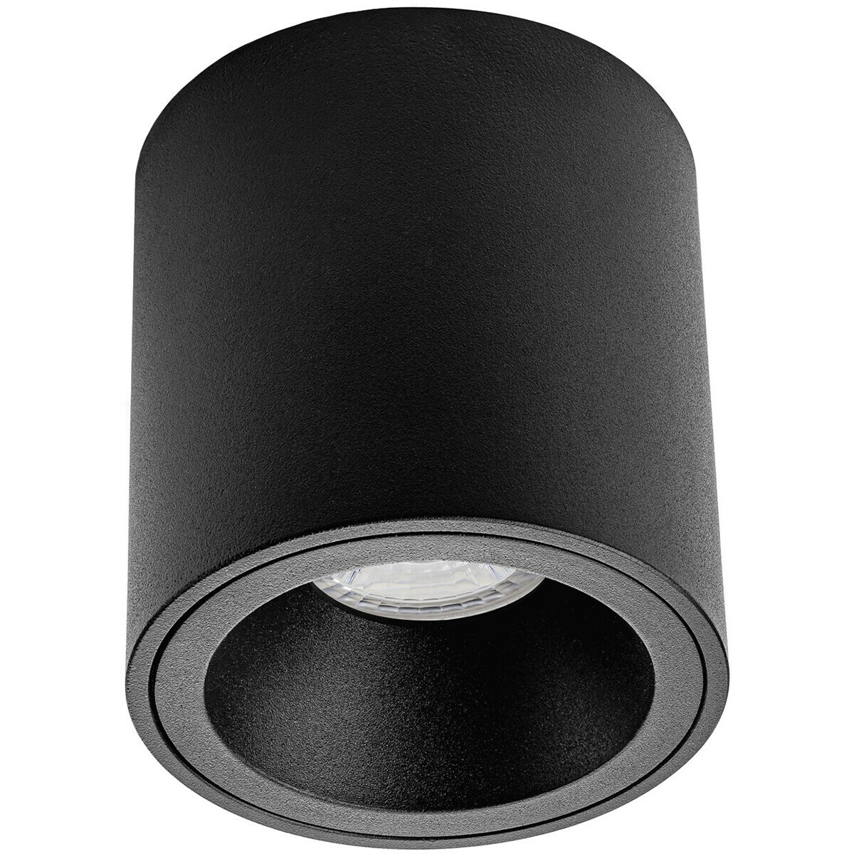 Spot de Plafond 10 Pack - Pragmi Cliron Pro - Douille GU10 - En Saillie Rond - Mat Noir - Aluminium - Encastré - Ø90mm