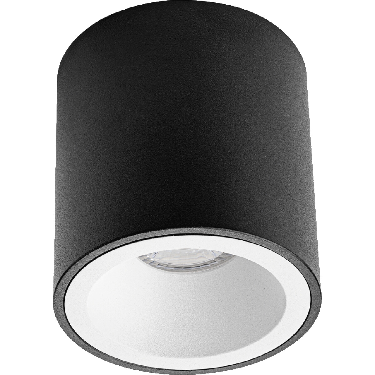 Spot de Plafond GU10 - Pragmi Cliron Pro - En Saillie Rond - Mat Noir/Blanc - Aluminium - Encastré - Ø90mm