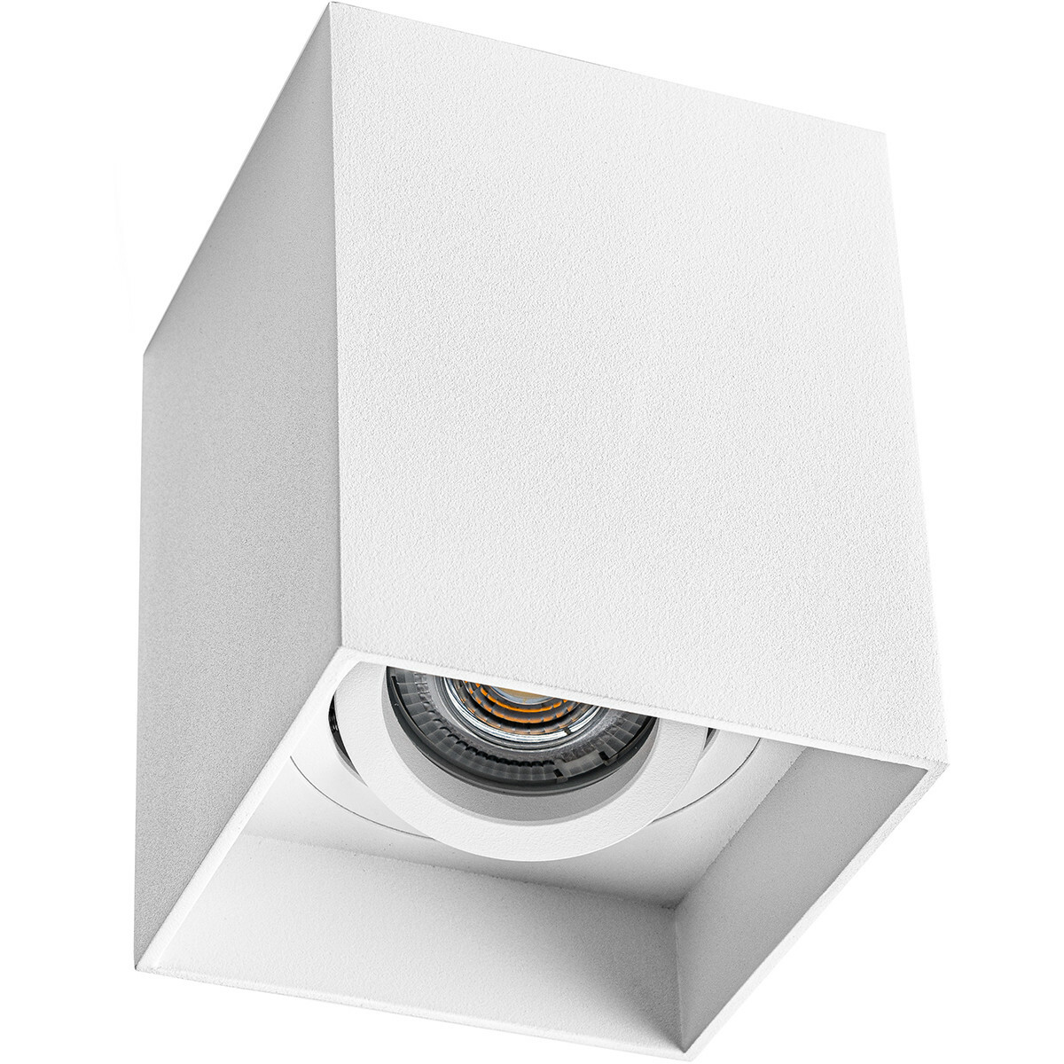 Ensemble de Spot de Plafond - Pragmi Luxina Pro - Douille GU10 - En Saillie Carré - Mat Blanc - 4W - Blanc Neutre 4200K - Encastré - Inclinable - 90mm