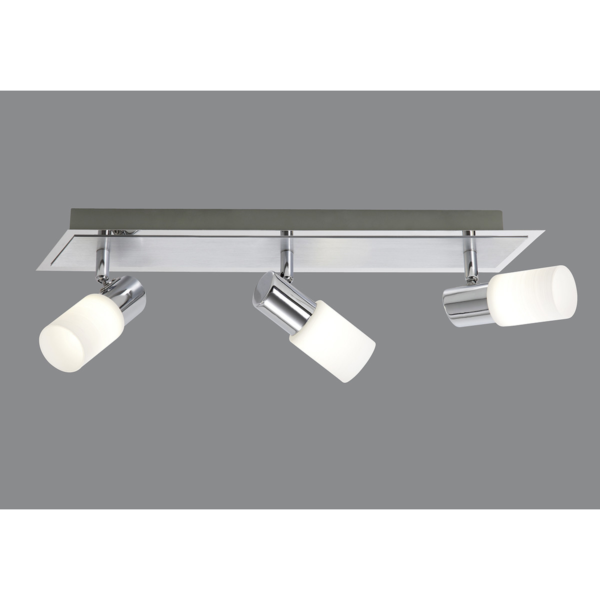 Spot de plafond LED - Trion Clupo - 12W - Blanc Chaud 3000K - 3-lumières - Rectangle - Mat Chrome - Aluminium - LEDs OSRAM