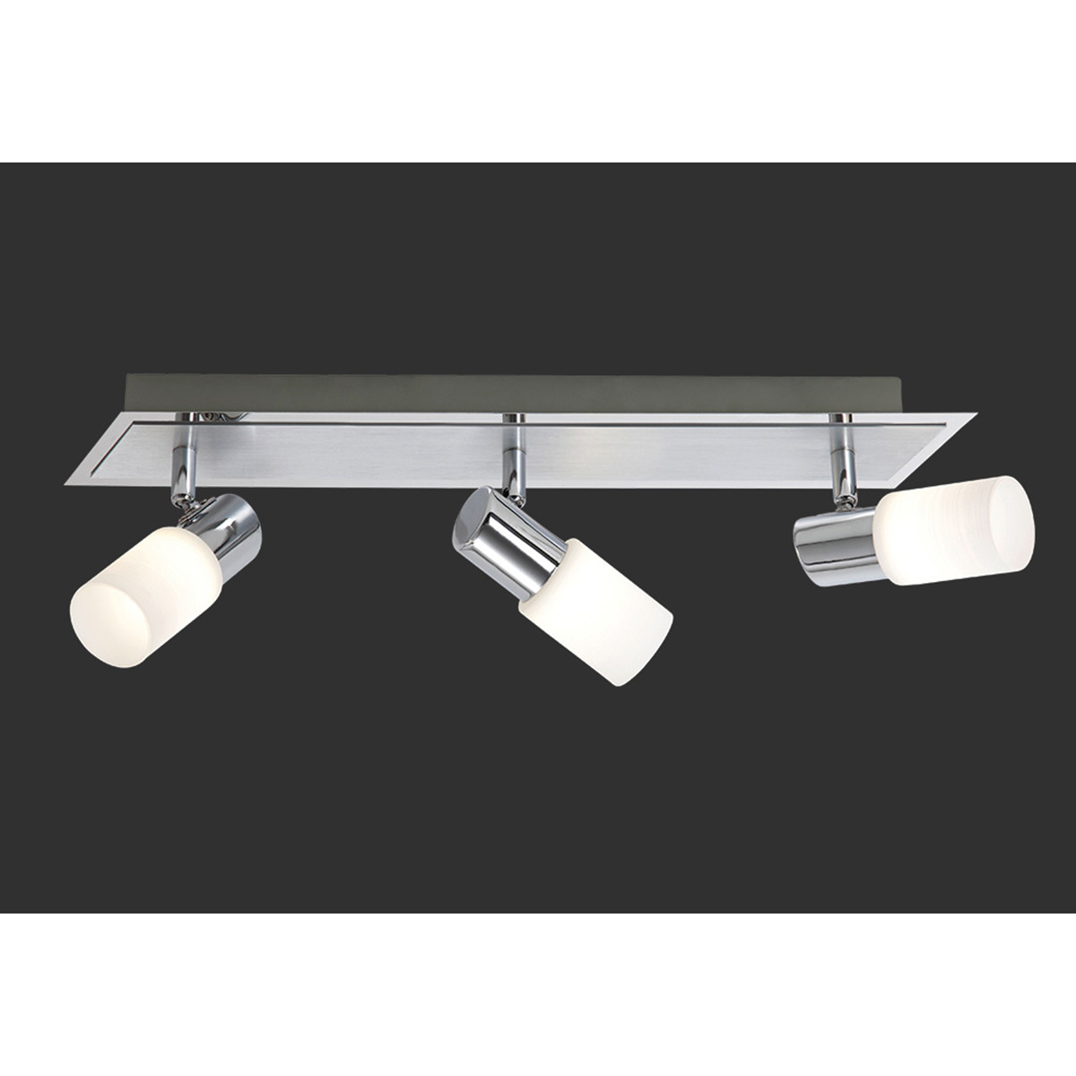 Spot de plafond LED - Trion Clupo - 12W - Blanc Chaud 3000K - 3-lumières - Rectangle - Mat Chrome - Aluminium - LEDs OSRAM