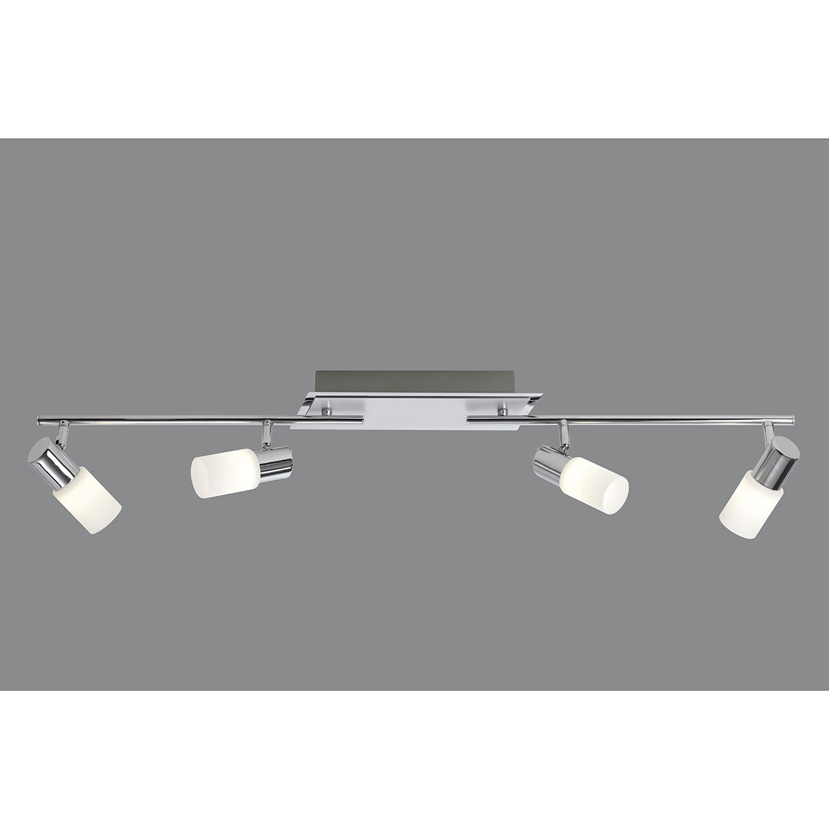 Spot de plafond LED - Trion Clupo - 16W - Blanc Chaud 3000K - 4-lumières - Rectangle - Mat Chrome - Aluminium - LEDs OSRAM