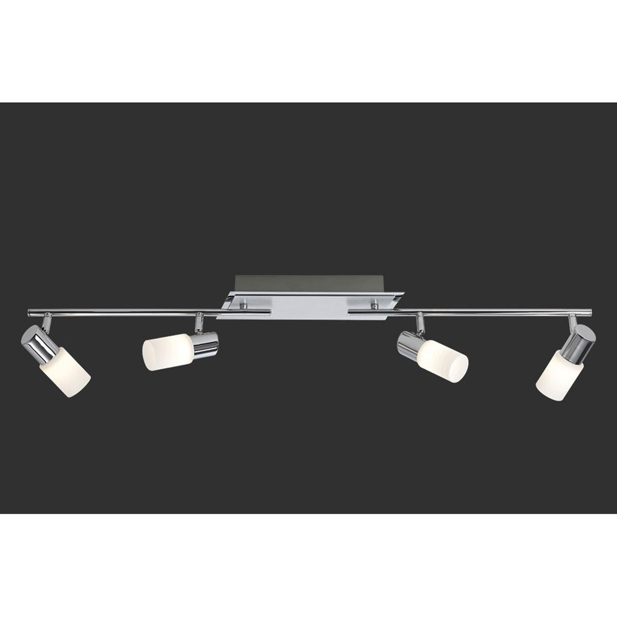 Spot de plafond LED - Trion Clupo - 16W - Blanc Chaud 3000K - 4-lumières - Rectangle - Mat Chrome - Aluminium - LEDs OSRAM