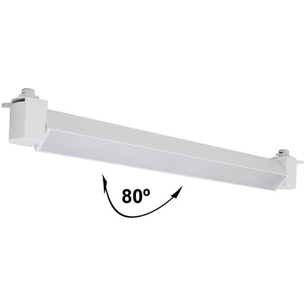 Éclairage sur rail LED - Poutre - 20W 1 Phase - Blanc Neutre 4000K - Mat Blanc Aluminium - Inclinable - 54cm - LEDs OSRAM