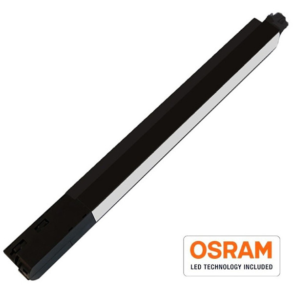 Éclairage sur rail LED - Poutre - 20W 1 Phase - Blanc Chaud 3000K - Mat Noir Aluminium - 40cm - LEDs OSRAM