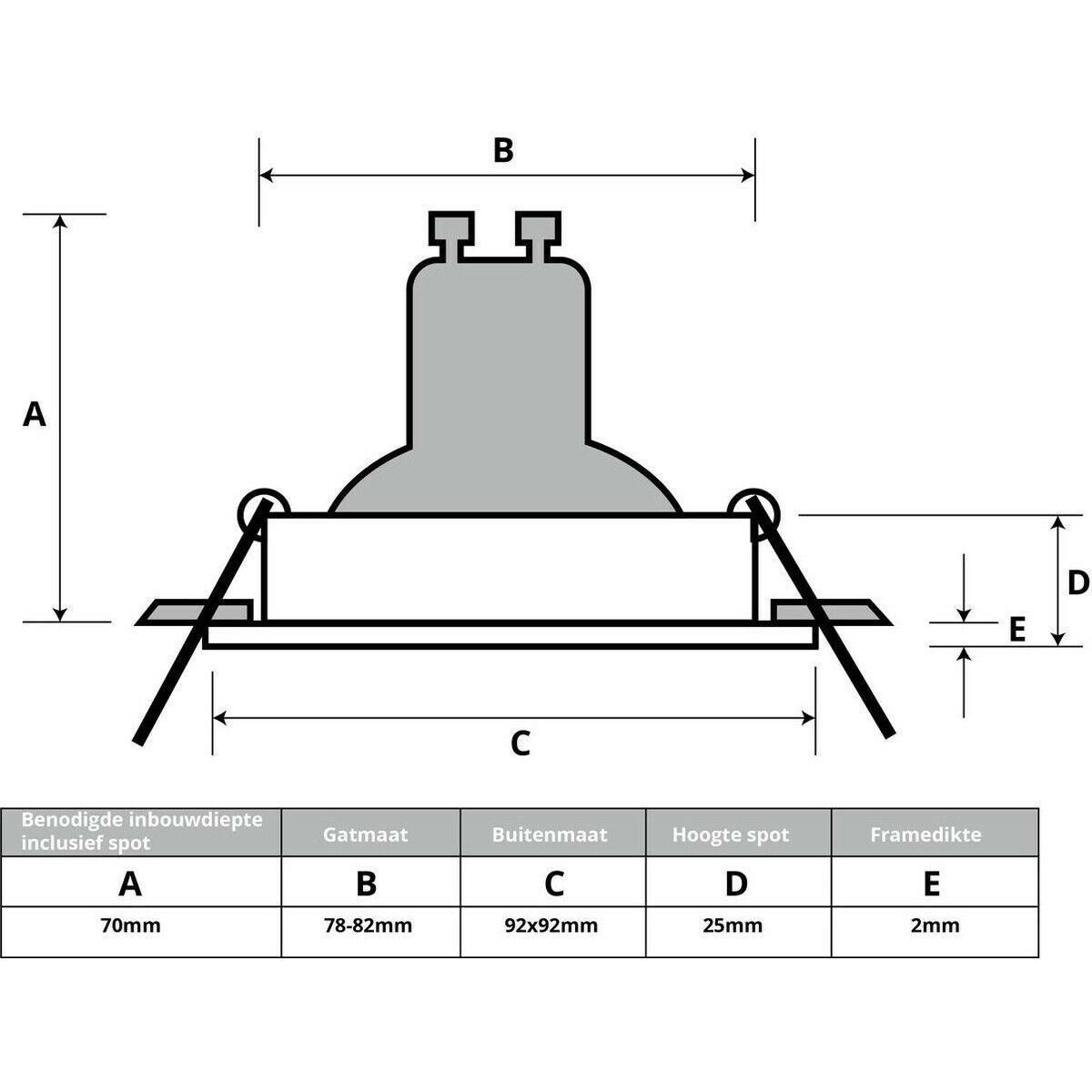 Set de spots LED - LEDVANCE Parathom PAR16 940 36D - Pragmi Borny Pro - Douille GU10 - Dimmable - Carré Encastré - Mat Blanc - 3.4W - Blanc Neutre 4000K - Inclinable - 92mm