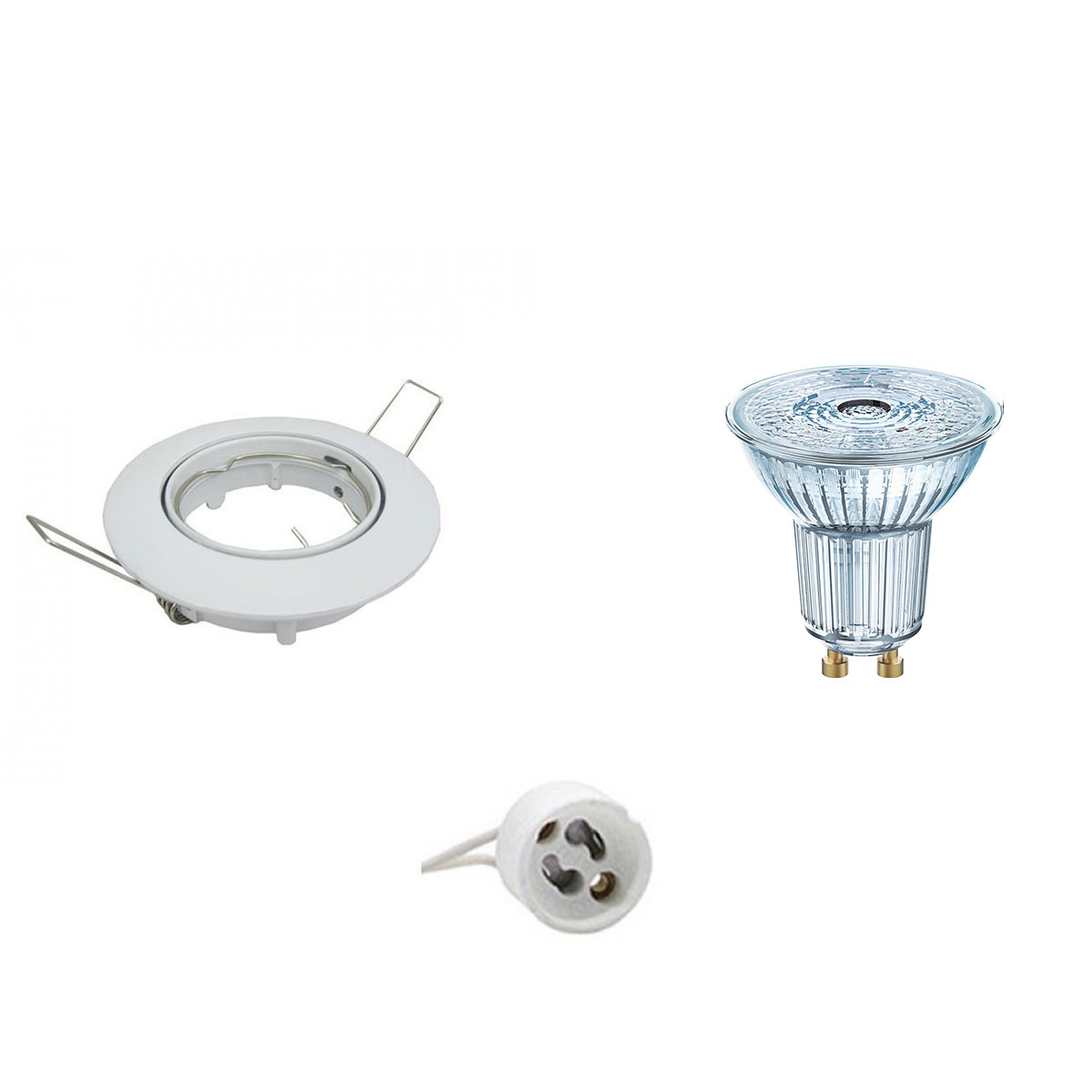 Set de spots LED - LEDVANCE Parathom PAR16 940 36D - Douille GU10 - Dimmable - Rond Encastré - Blanc Brillant - 3.4W - Blanc Neutre 4000K - Inclinable Ø82mm