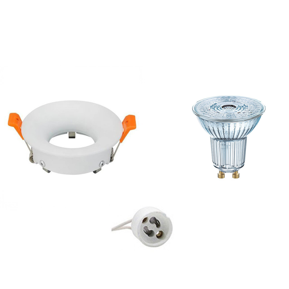 Set de spots LED - LEDVANCE Parathom PAR16 930 36D - Douille GU10 - Dimmable - Rond Encastré - Mat Blanc - 4.5W - Blanc Chaud 3000K - Ø85mm