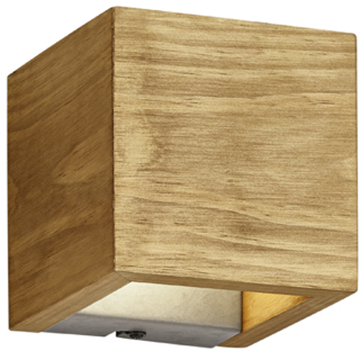 Applique Murale LED - Trion Brida Up and Down - 4W - Blanc Chaud 3000K - 1-lumière - Dimmable - Carré - Mat Brun - Bois Naturel - LEDs OSRAM