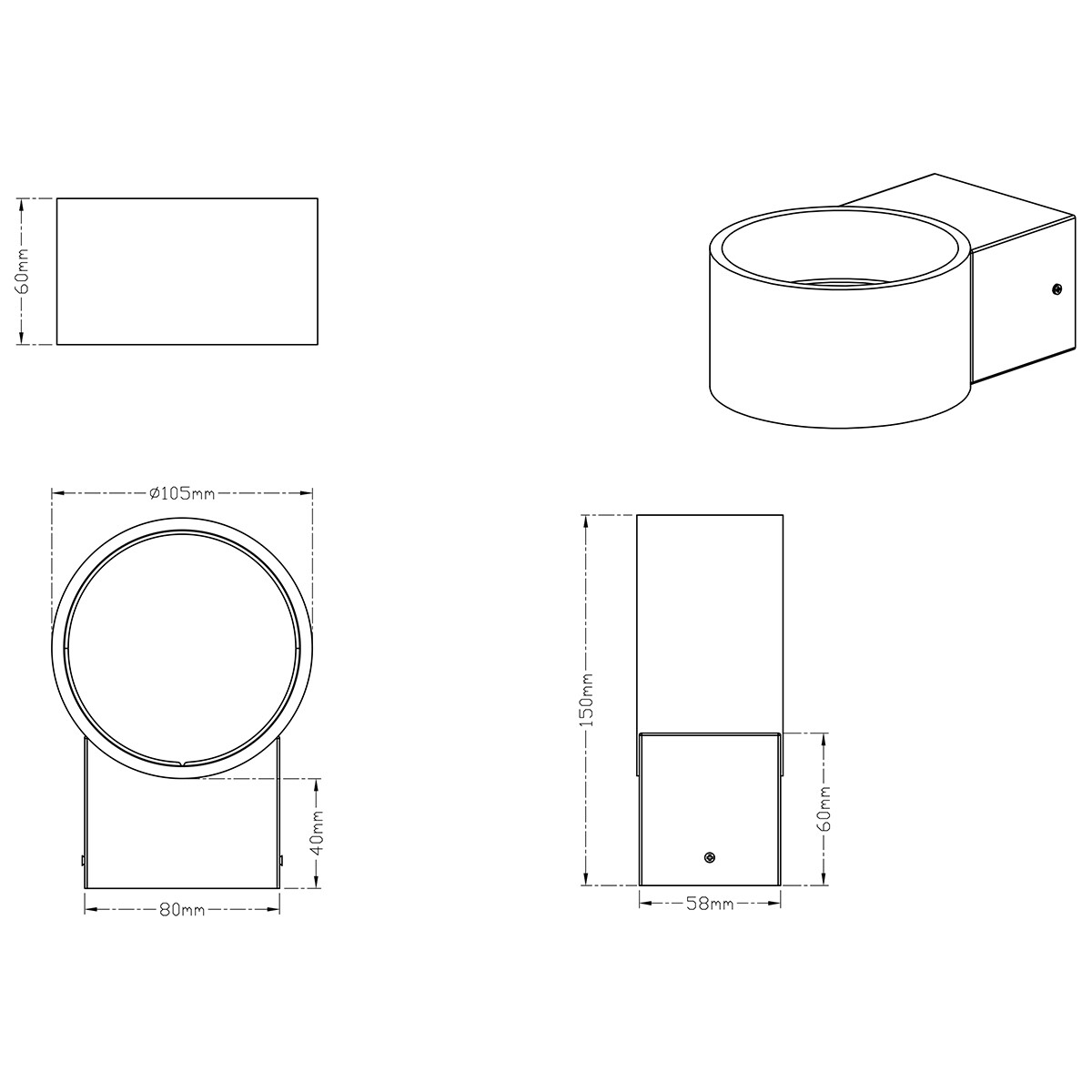 Applique Murale LED - Trion Lapaco - 4W - Blanc Chaud 3000K - Rond - Mat Blanc - Aluminium - LEDs OSRAM