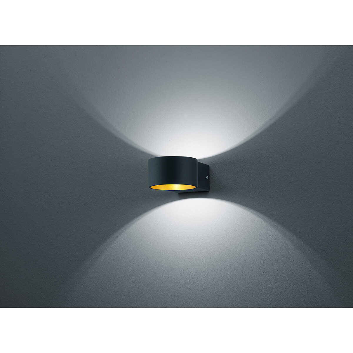 Applique Murale LED - Trion Lapaco - 4W - Blanc Chaud 3000K - Rond - Mat Noir - Aluminium - LEDs OSRAM