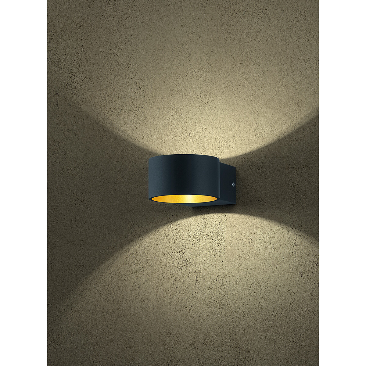 Applique Murale LED - Trion Lapaco - 4W - Blanc Chaud 3000K - Rond - Mat Noir - Aluminium - LEDs OSRAM