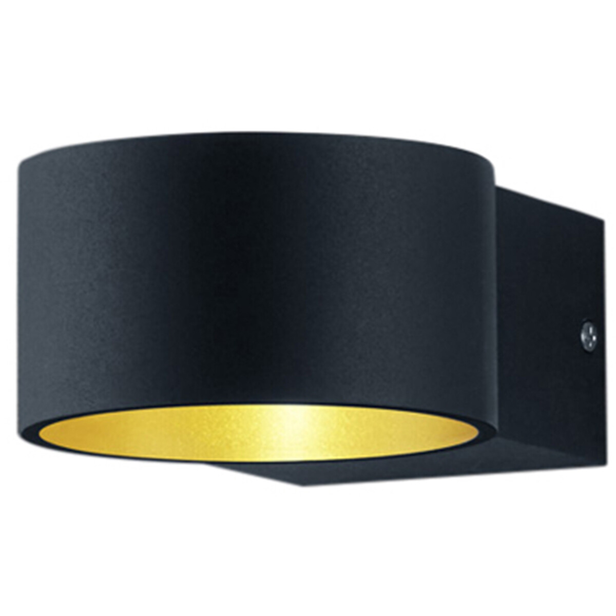 Applique Murale LED - Trion Lapaco - 4W - Blanc Chaud 3000K - Rond - Mat Noir - Aluminium - LEDs OSRAM