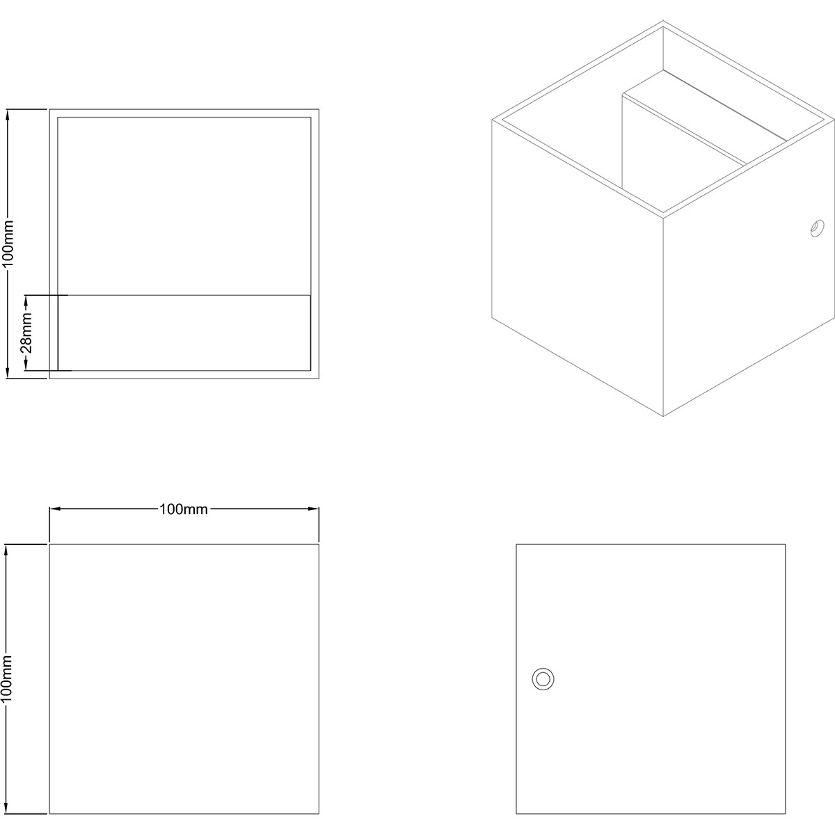 Applique Murale LED - Trion Loacy - 4W - Blanc Chaud 3000K - Carré - Mat Blanc - Aluminium - LEDs OSRAM