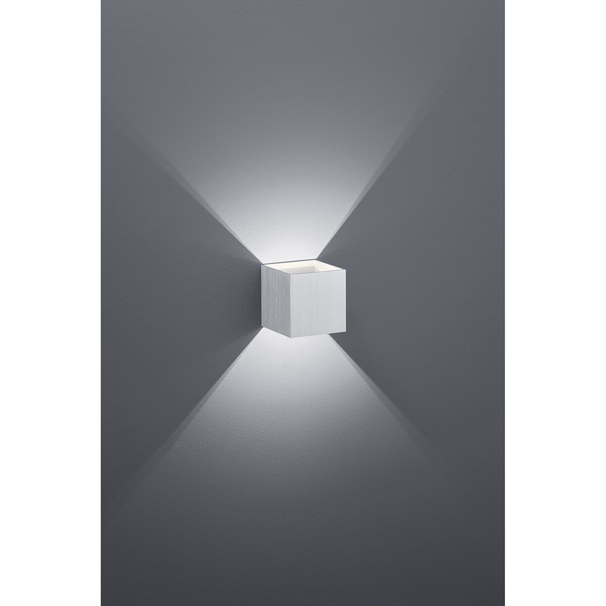 Applique Murale LED - Trion Loacy - 4W - Blanc Chaud 3000K - Carré - Mat Gris - Aluminium - LEDs OSRAM