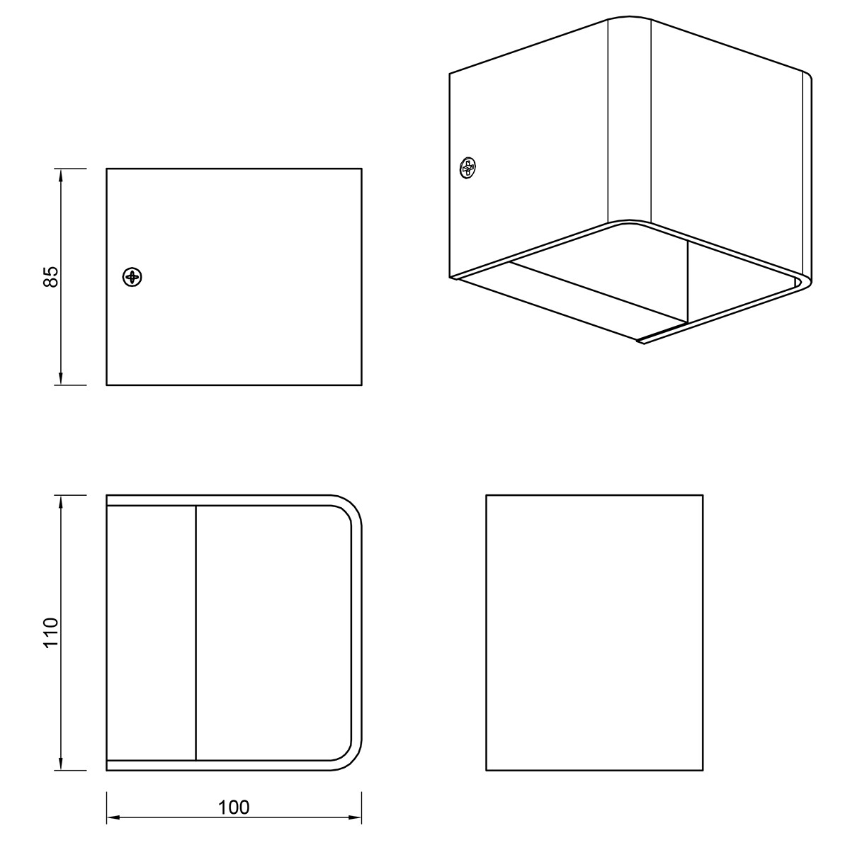 Applique Murale LED - Trion Molvan - 4W - Blanc Chaud 3000K - Dimmable - Rectangle - Mat Nickel - Aluminium - LEDs OSRAM