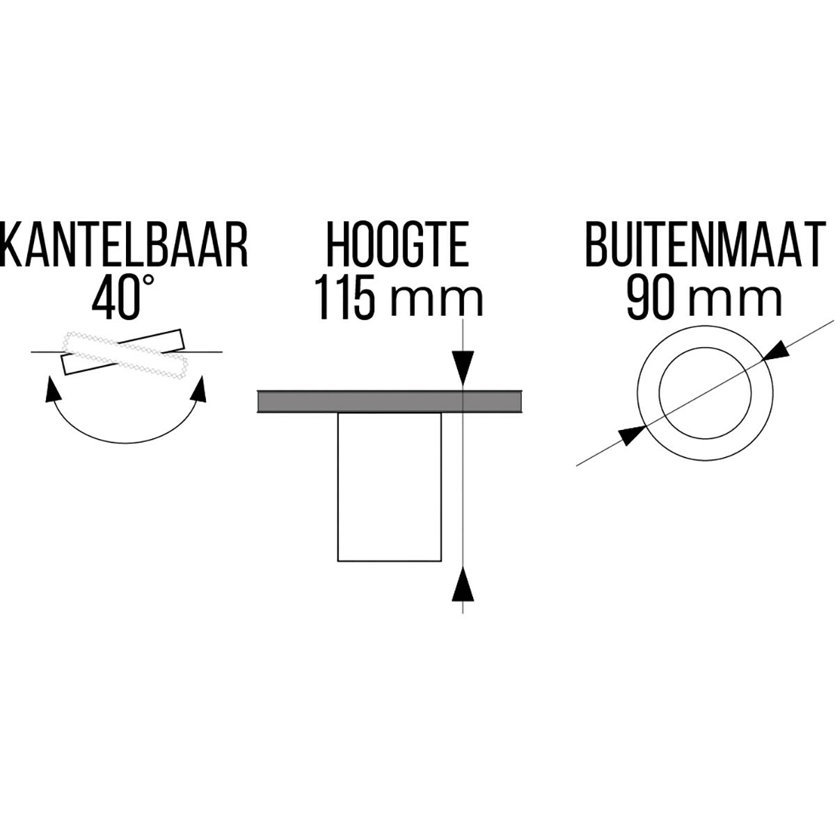 Ensemble de Spot de Plafond - LEDVANCE Parathom PAR16 927 36D - Pragmi Luxina Pro - Douille GU10 - Dimmable - En Saillie Rond - Mat Blanc - 4.5W - Blanc Chaud 2700K - Encastré - Inclinable - Ø90mm