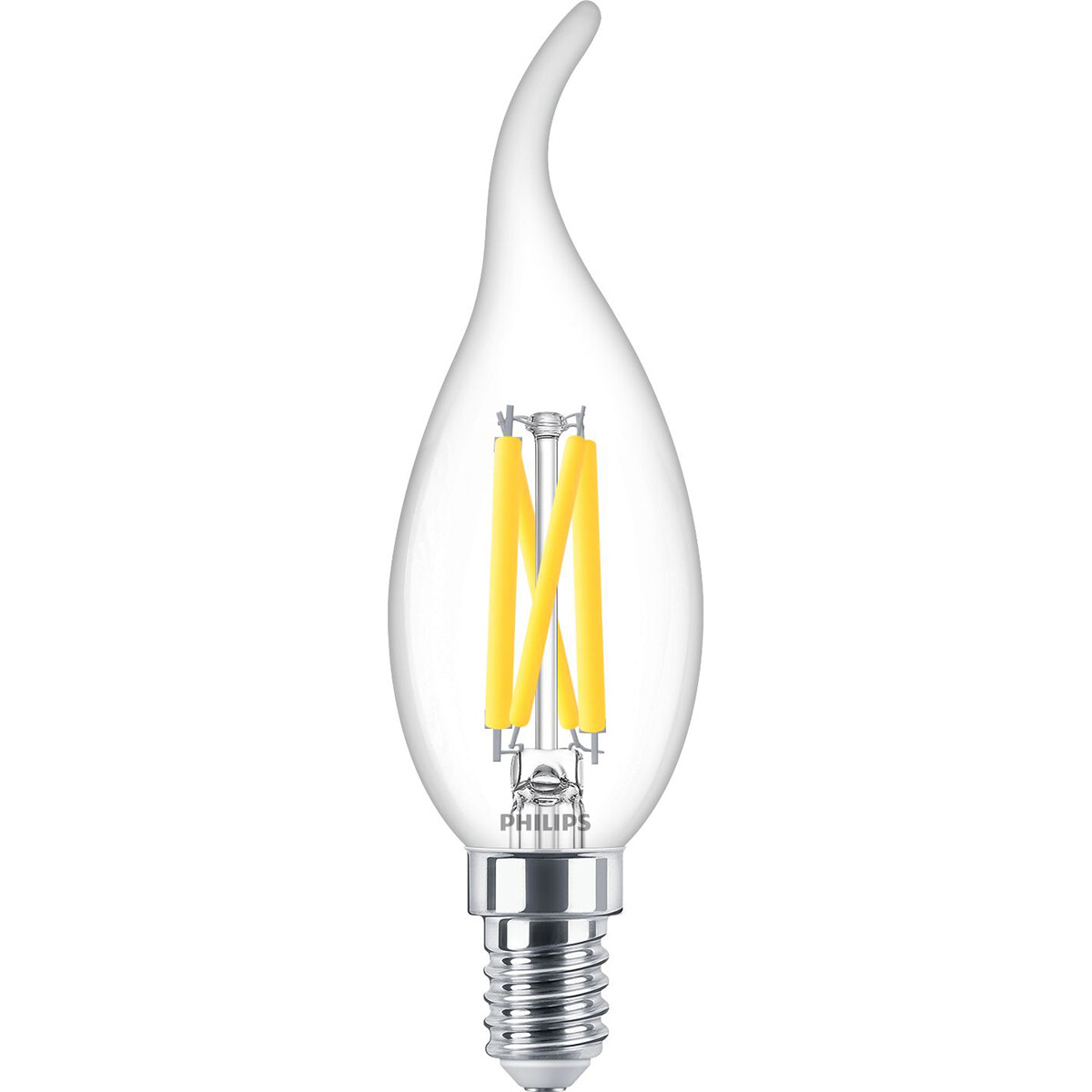 PHILIPS - Ampoule LED E14 - MASTER LED E14 Bougie Bout Courbé Filament Clair 3.4W 470lm - 922-927 Dim to Warm 2200K-2700K - Meilleure Rendu de Couleur - Dimmable | Remplace 40W