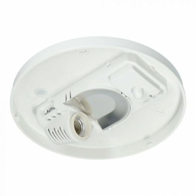 Plafonnier LED avec Détecteur de Mouvement - Capteur à 360° - Douille E27 - Mat Blanc - Verre Dépoli - Philips - SceneSwitch 827 A60 - 2W-8W - Blanc Chaud 2200K-2700K - Dimmable