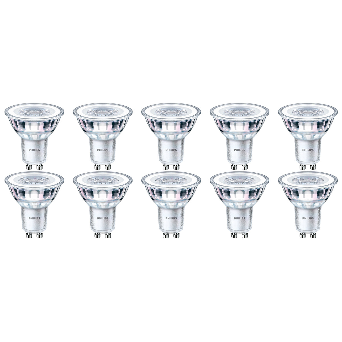 PHILIPS - Pack de 10 Spots LED - CorePro 827 36D - Douille GU10 - Dimmable - 4W - Blanc Chaud 2700K | Remplace 35W