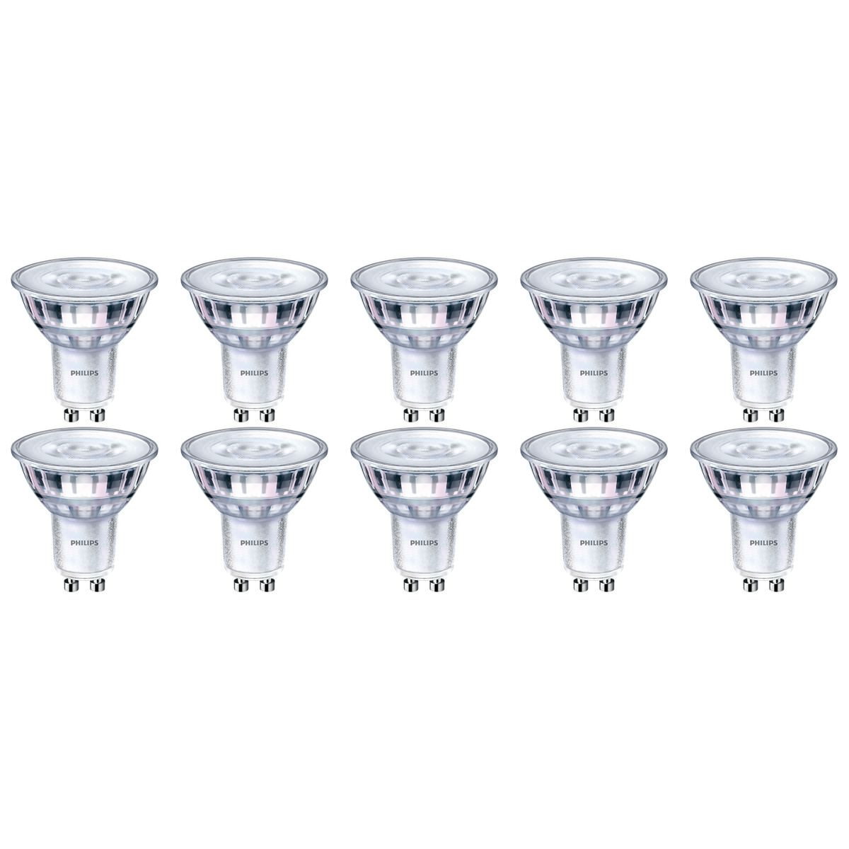 PHILIPS - Pack de 10 Spots LED - SceneSwitch 827 36D - Douille GU10 - Dimmable - 1.5W-5W - Blanc Chaud 2200K-2700K | Remplace 5W-50W