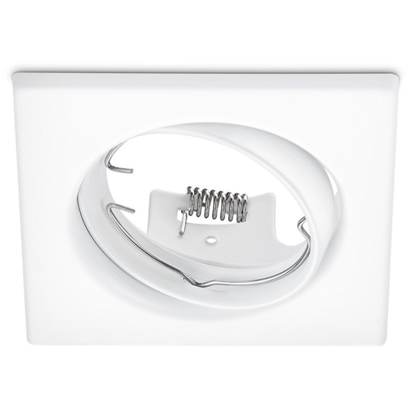 Set de spots LED - Douille GU10 - Carré Encastré - Mat Blanc - Inclinable 80mm - Philips - CorePro 827 36D - 5W - Blanc Chaud 2700K - Dimmable