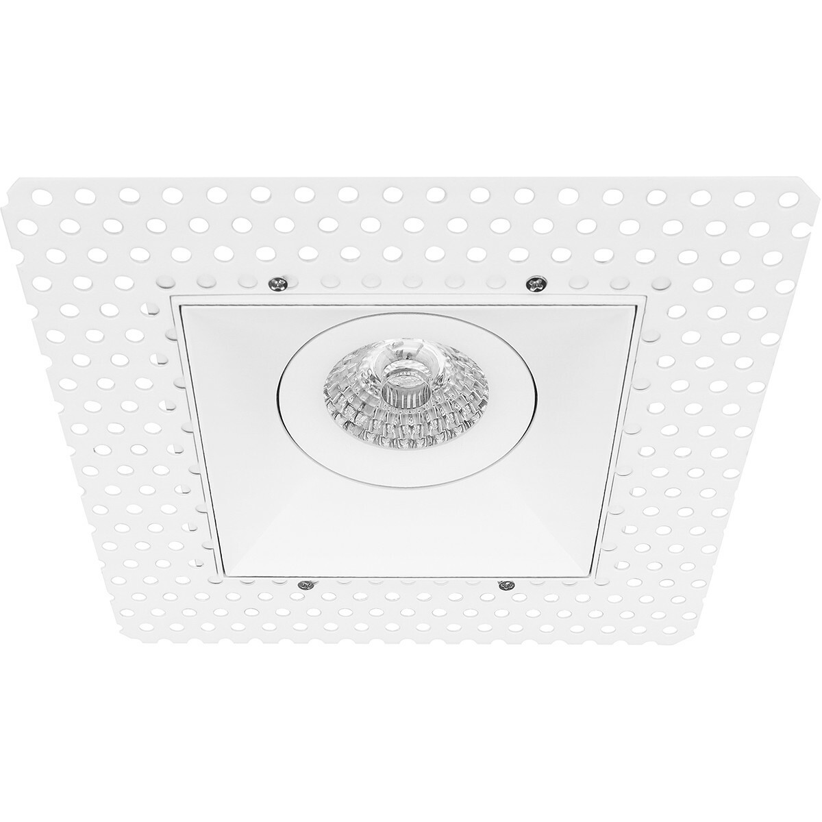 Set de spots LED - Pragmi Nivas Pro - Douille GU10 - Carré Encastré - Mat Blanc - Sans Cadre - Inclinable - 150mm - Philips - CorePro 827 36D - 3.5W - Blanc Chaud 2700K