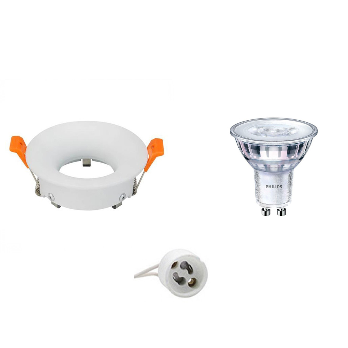 Set de spots LED - Douille GU10 - Rond Encastré - Mat Blanc - Ø85mm - Philips - SceneSwitch 827 36D - 1.5W-5W - Blanc Chaud 2200K-2700K - Dimmable