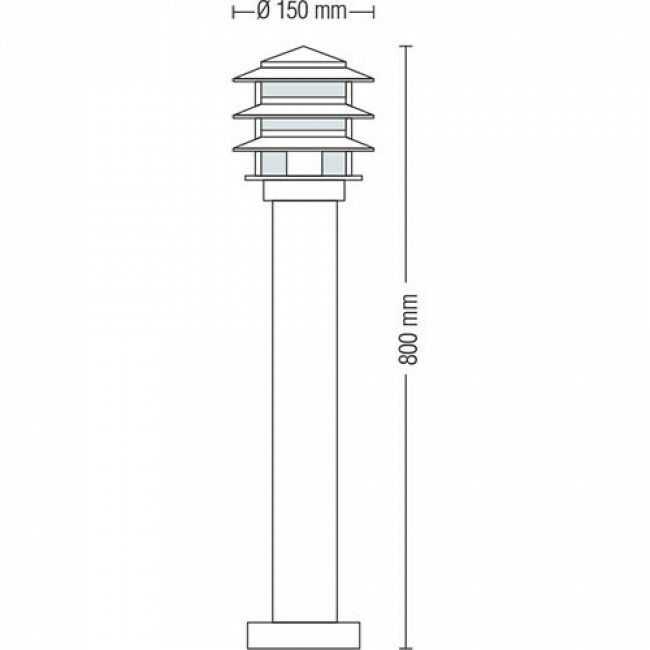 Éclairage de Jardin LED - Lampe d'Extérieur sur Pied - Kayo 4 - Douille E27 - Rond - Inox - Philips - CorePro LEDbulb 827 A60 - 5.5W - Blanc Chaud 2700K