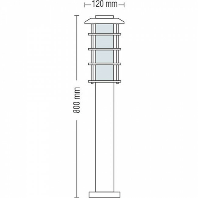 Éclairage de Jardin LED - Lampe d'Extérieur sur Pied - Nalid 4 - Douille E27 - Rond - Inox - Philips - CorePro LEDbulb 827 A60 - 5.5W - Blanc Chaud 2700K