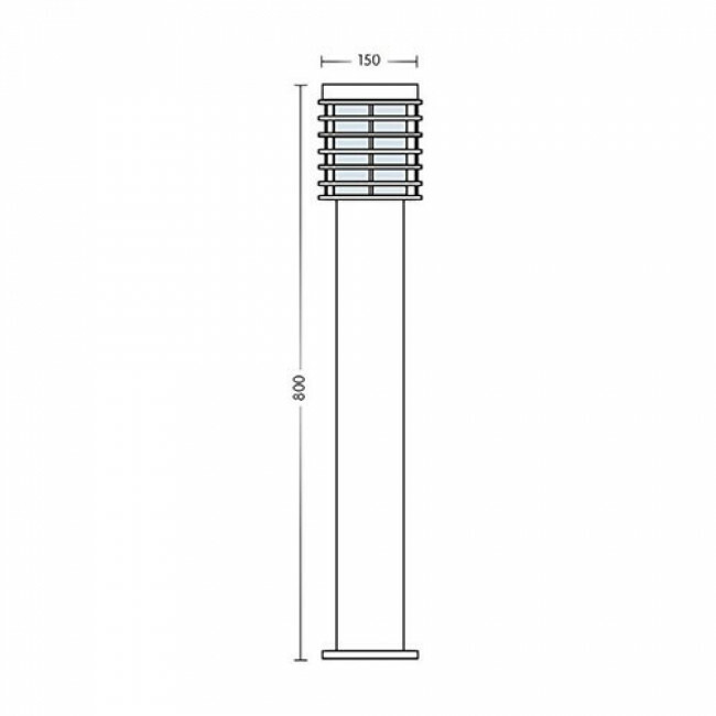 Éclairage de Jardin LED - Lampe d'Extérieur sur Pied - Palm 4 - Douille E27 - Rond - Inox - Philips - CorePro LEDbulb 827 A60 - 5.5W - Blanc Chaud 2700K