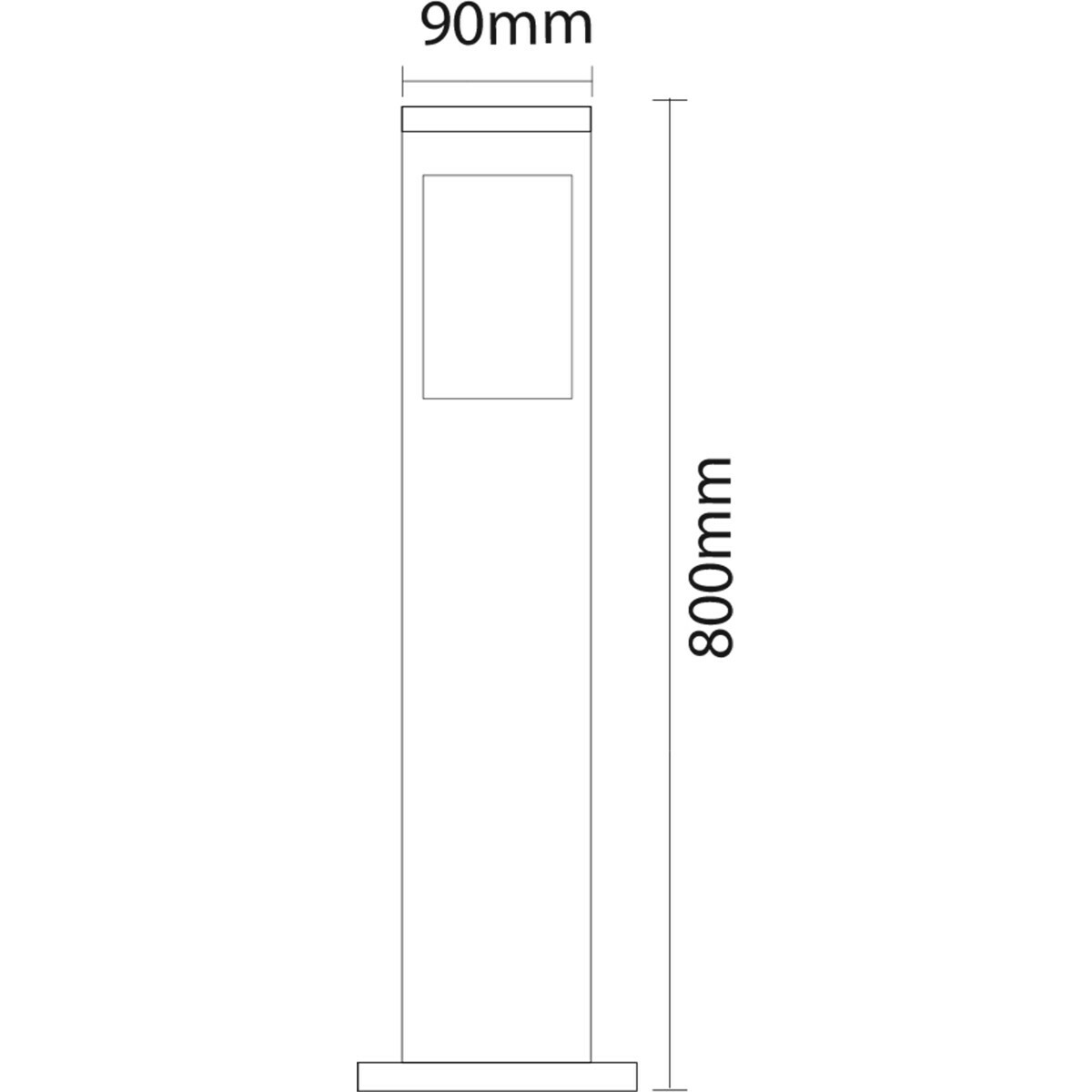 Éclairage de Jardin LED - Lampe d'Extérieur sur Pied - Kavy 5 - Douille E27 - Carré - Aluminium - Philips - CorePro Lustre 827 P45 FR - 4W - Blanc Chaud 2700K