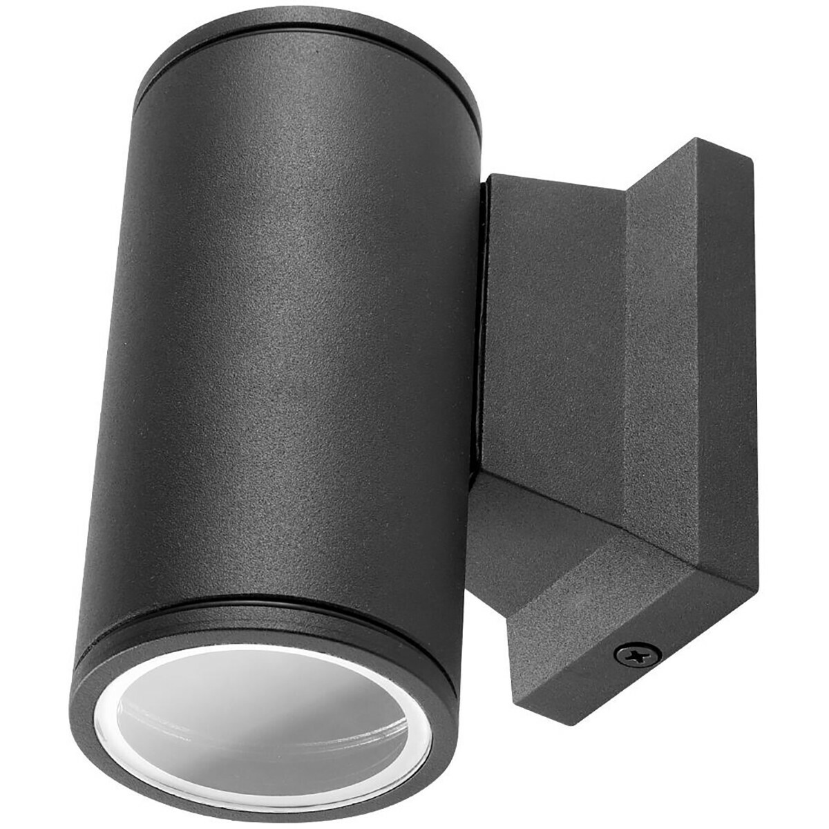 Éclairage de Jardin LED - Lampe murale extérieure - Aigi Wally Down - Douille GU10 - Rond - Mat Noir - Aluminium - Philips - CorePro 827 36D - 4.6W - Blanc Chaud 2700K