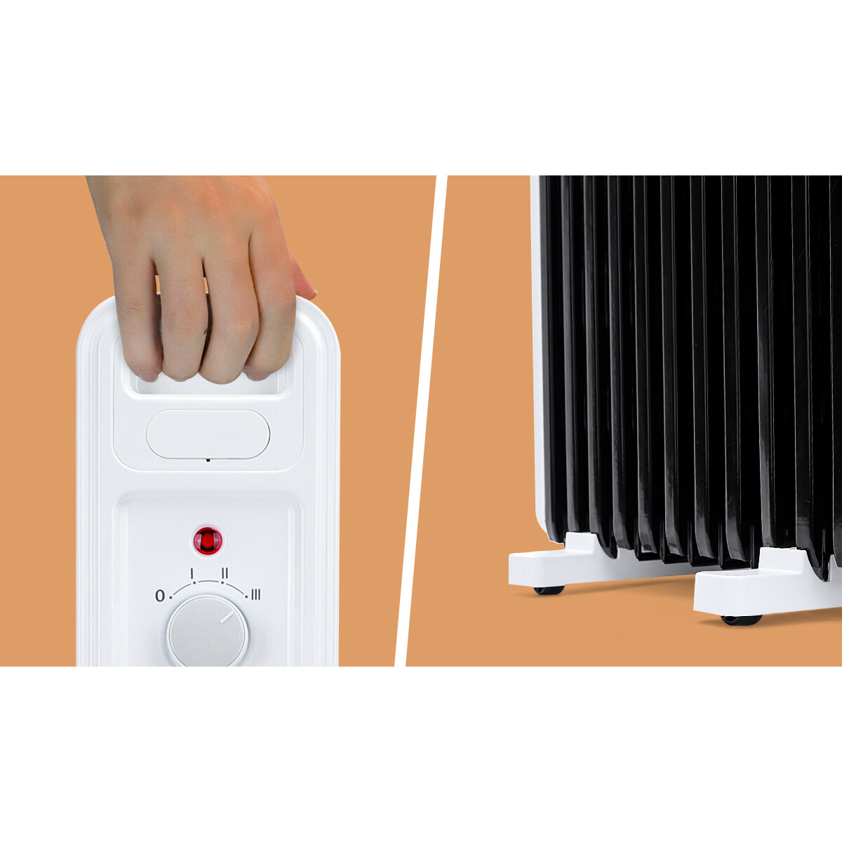 Radiateur - Aigi Hube - 2500W - Radiateur à Huile - 3 Positions - Blanc