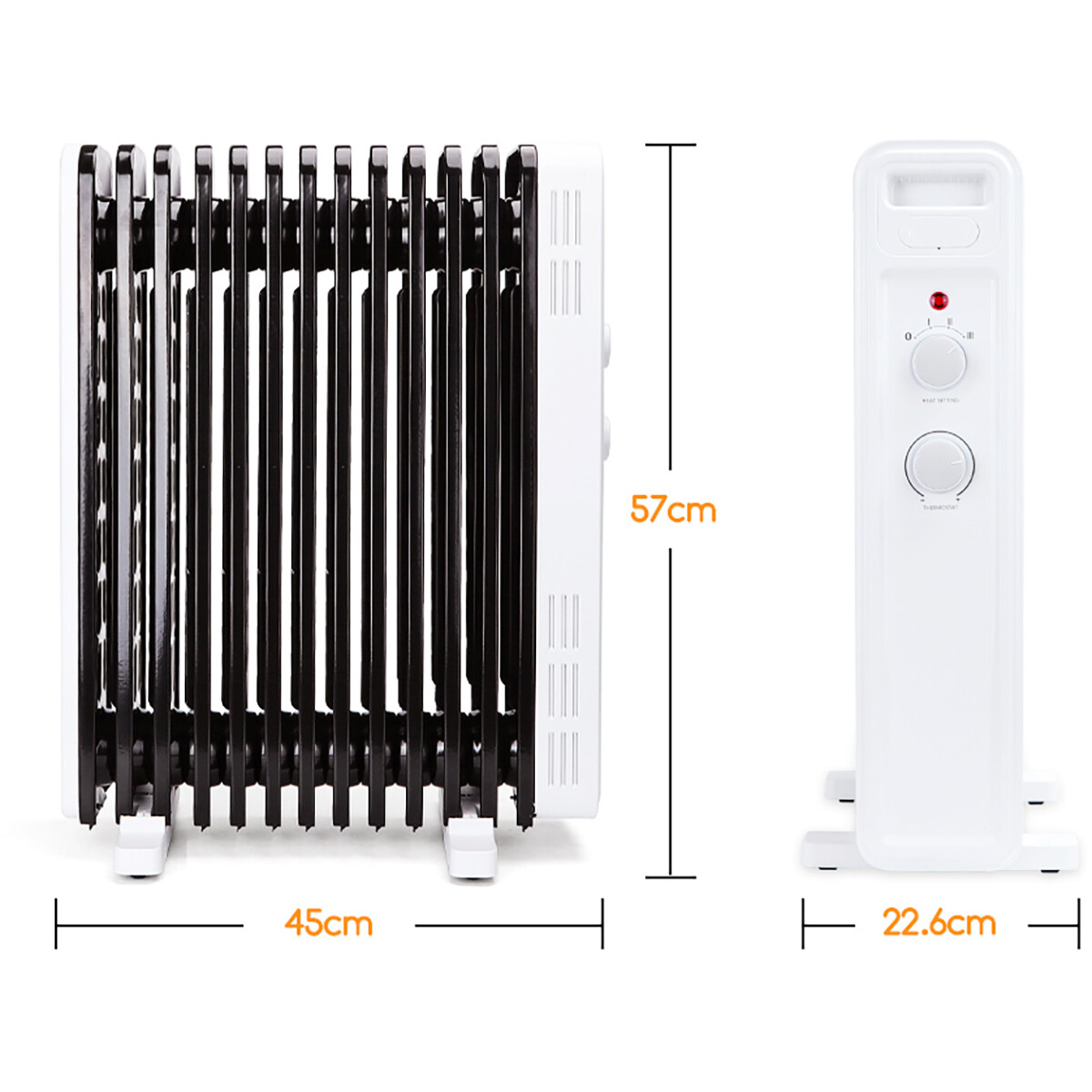 Radiateur - Aigi Hube - 2500W - Radiateur à Huile - 3 Positions - Blanc