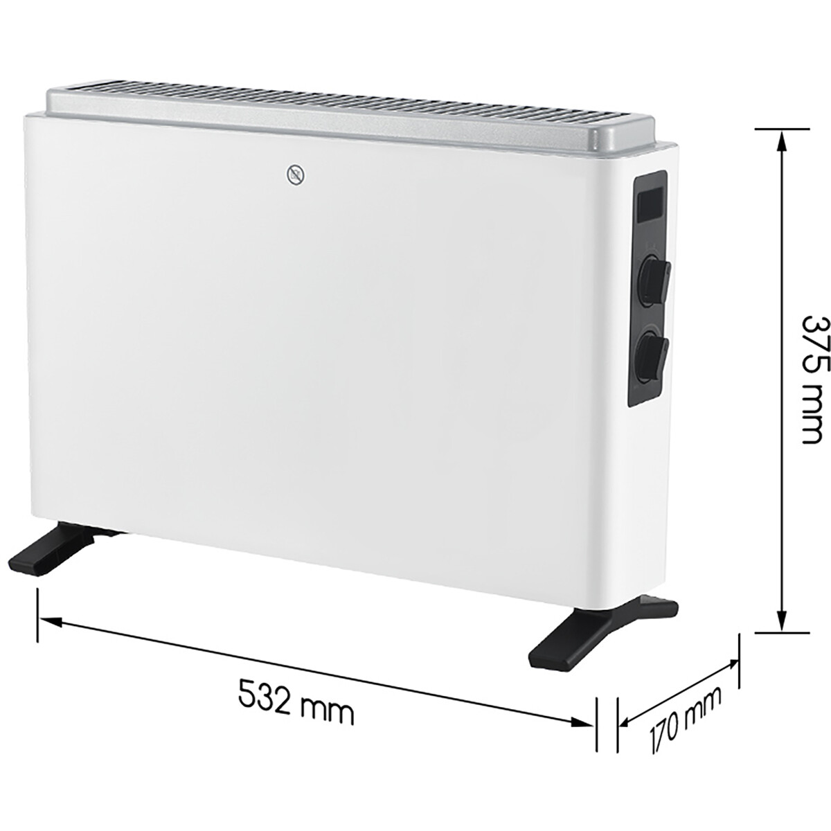 Radiateur convecteur - Aigi Yumino - 2000W - Chauffage Électrique - 3 Positions - Blanc