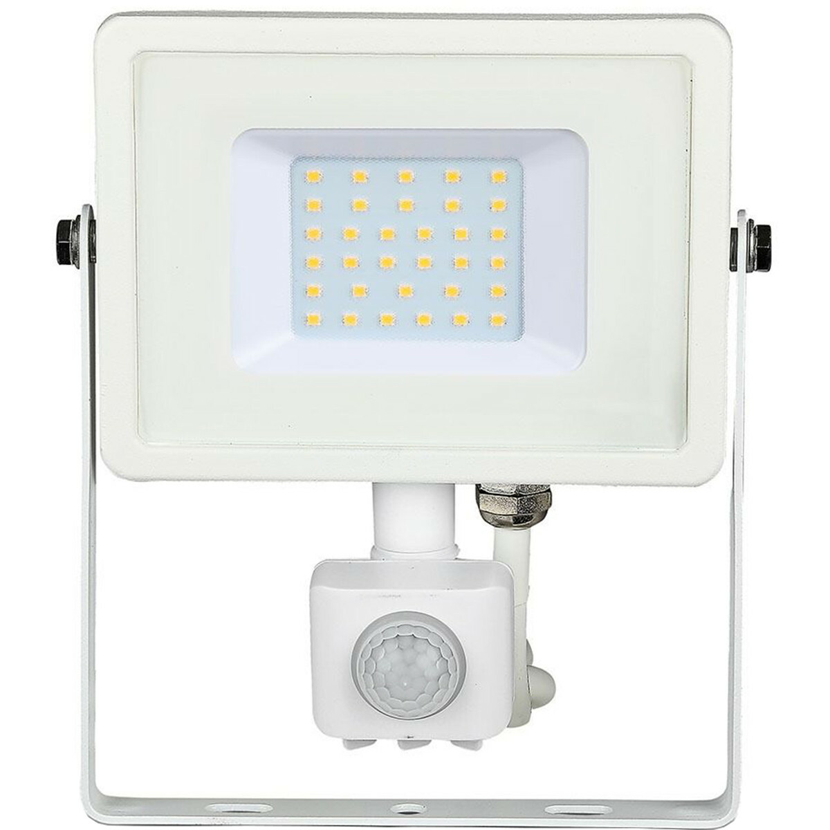 LED Bouwlamp 30 Watt met Sensor - Viron Dana - Blanc Neutre 4000K - Mat Blanc - Aluminium - LEDs SAMSUNG