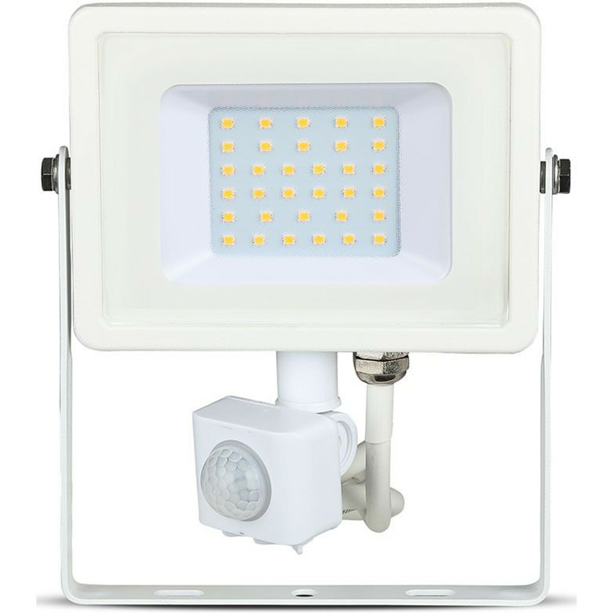 LED Bouwlamp 30 Watt met Sensor - Viron Dana - Blanc Neutre 4000K - Mat Blanc - Aluminium - LEDs SAMSUNG