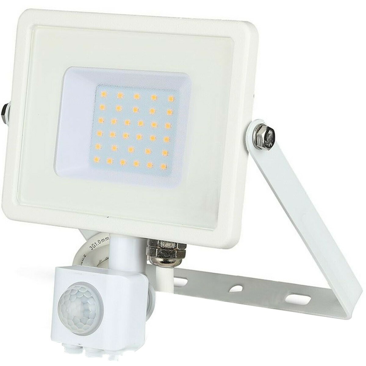 LED Bouwlamp 30 Watt met Sensor - Viron Dana - Blanc Neutre 4000K - Mat Blanc - Aluminium - LEDs SAMSUNG