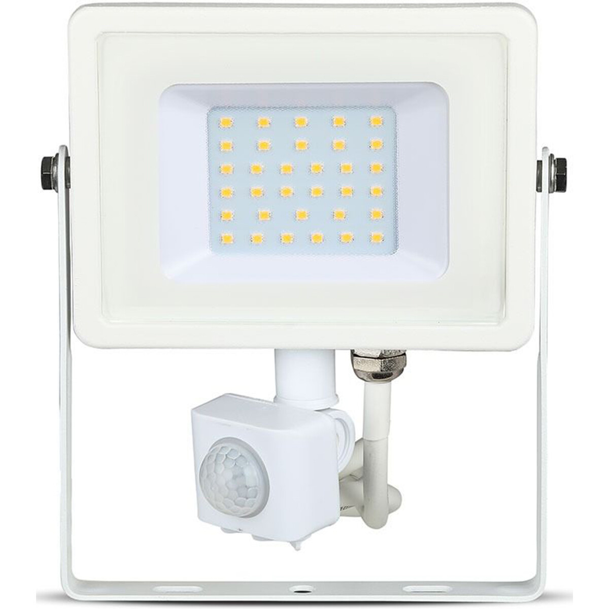 LED Bouwlamp 30 Watt met Sensor - Viron Dana - Blanc Chaud 3000K - Mat Blanc - Aluminium - LEDs SAMSUNG