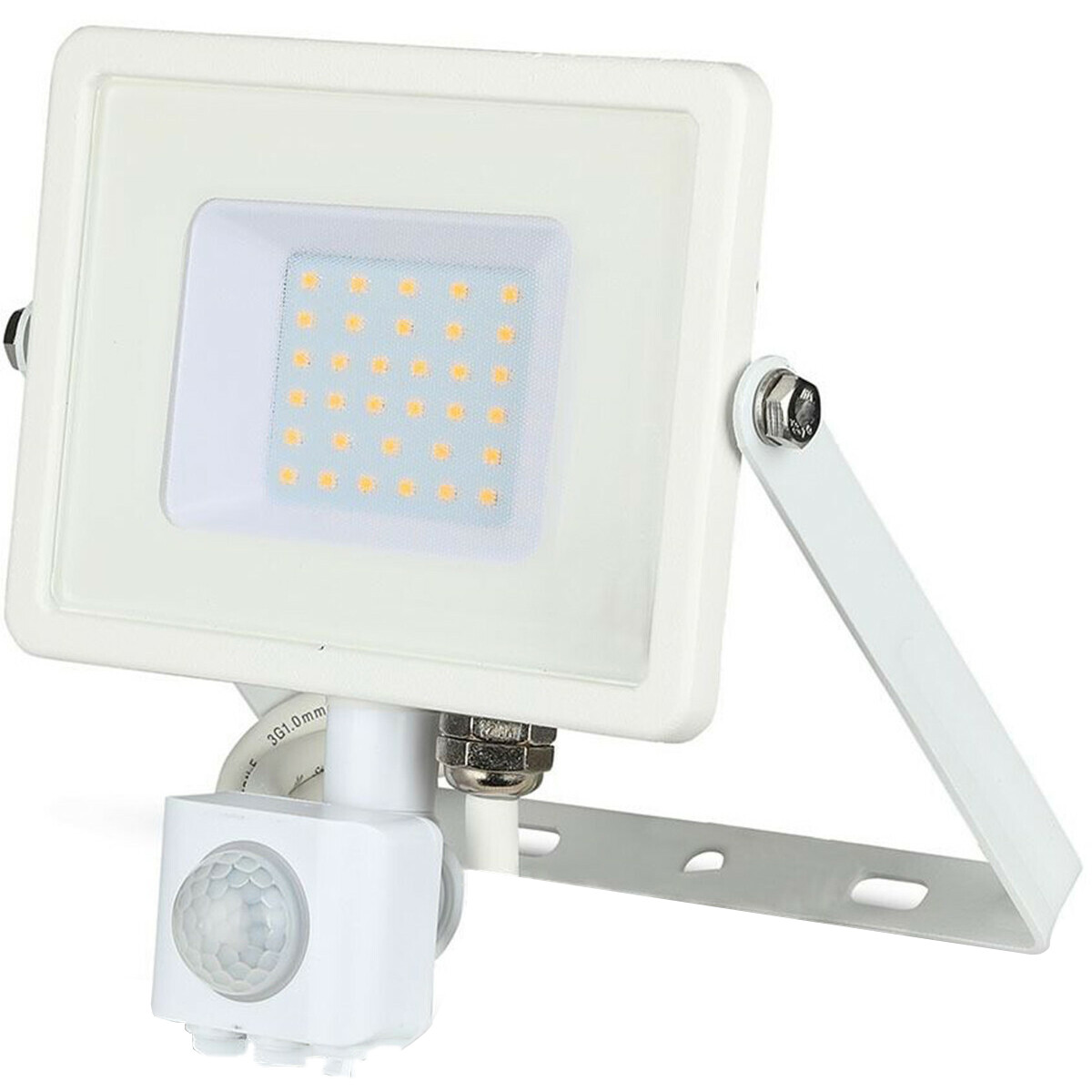 LED Bouwlamp 30 Watt met Sensor - Viron Dana - Blanc Chaud 3000K - Mat Blanc - Aluminium - LEDs SAMSUNG