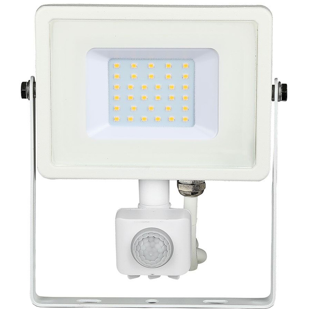 LED Bouwlamp 30 Watt met Sensor - Viron Dana - Blanc Chaud 3000K - Mat Blanc - Aluminium - LEDs SAMSUNG