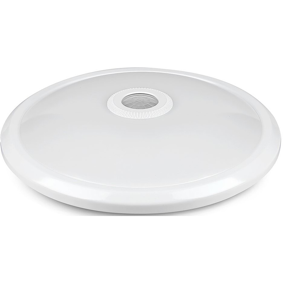 Plafonnier LED avec Détecteur de Mouvement - Viron Raza - 12W High Lumen - Blanc Chaud 3000K - Rond - Mat Blanc - Plastique - LEDs SAMSUNG