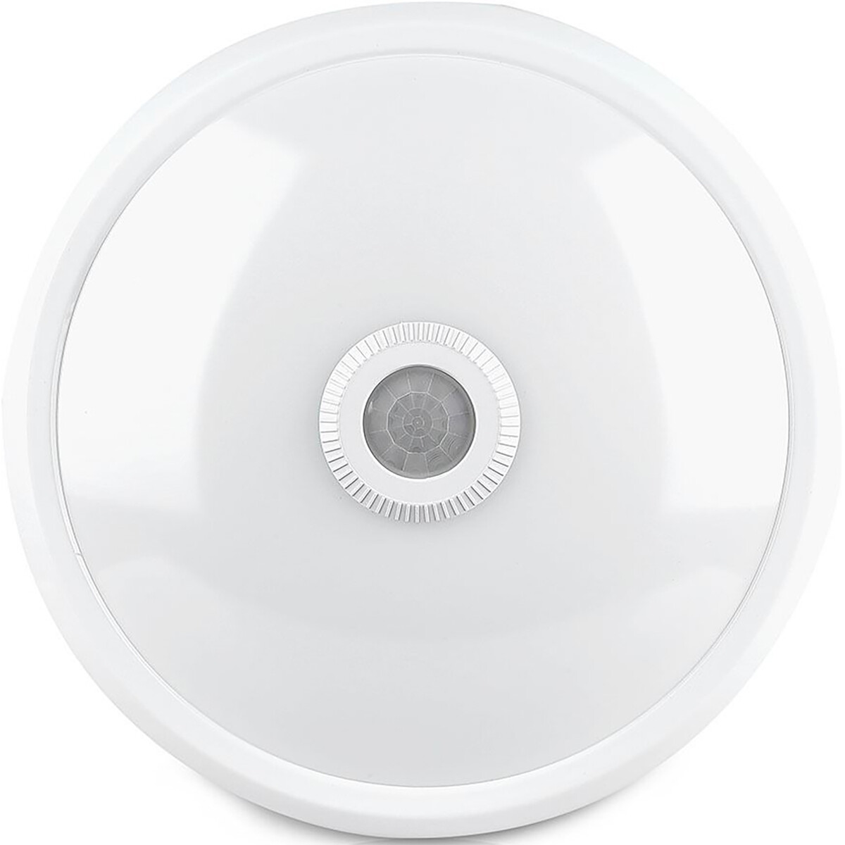 Plafonnier LED avec Détecteur de Mouvement - Viron Raza - 12W High Lumen - Blanc Chaud 3000K - Rond - Mat Blanc - Plastique - LEDs SAMSUNG