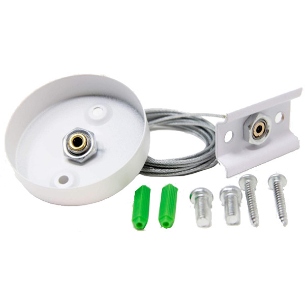 Ensemble de Suspension de Eclairage sur Rail 2 Pack - Prixa - 1 Phase - 1 Mètre - Blanc