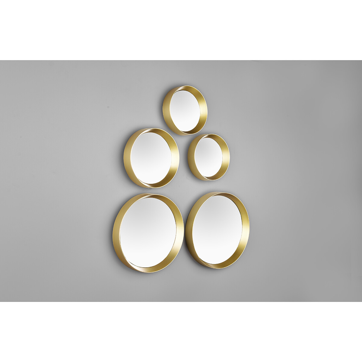 Ensemble de Miroirs - Trion Vivo - 25x25 - 5 Pièces Miroirs Suspendus dans Cadre - Or